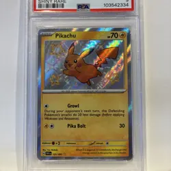 PSA 9 MINT - Pikachu Shiny Rare #131/091 PAF EN Paldean Fates Pokemon - Image 2