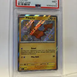 PSA 9 MINT - Pikachu Shiny Rare #131/091 PAF EN Paldean Fates Pokemon - Image 4