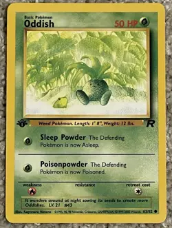 Pokemon Oddish 63/82 1st Edition Team Rocket LP / MP (#1) - Image 1