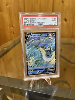 2021 Pokemon Sword & Shield Vaporeon V SWSH150 Promo PSA 9 - Image 1