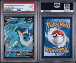 2021 Pokemon Sword & Shield Vaporeon V SWSH150 Promo PSA 9 - Image 5