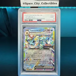 Pokemon TCG Vaporeon EX 023/131 Prismatic Evolutions 2025 Surprise Box PSA 9 - Image 1