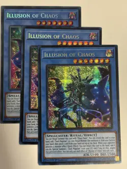 YUGIOH-3x- Illusion of Chaos - MP23-EN017 - Secret Rare - 1st Edition (PLAYSET) - Image 1