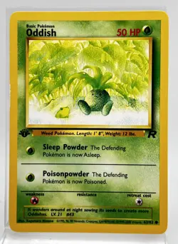 Oddish 1st First Edition 63/82 Pokemon Card 2000 Team Rocket LP - Image 1