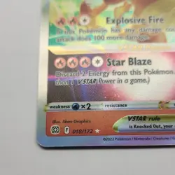 Pokemon TCG Charizard VSTAR Holo Ultra Rare Card Brilliant Stars 018/172 - Image 3