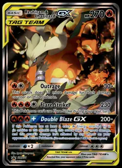 Reshiram & Charizard GX SM201 JUMBO OVERSIZED Black Star Promo Pokemon Card - Image 1