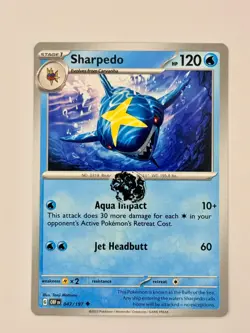 🇨🇦INK ERROR CARD SHARPEDO 047/197 COMMON Obsidian Flames Pokemon TCG NM - Image 1