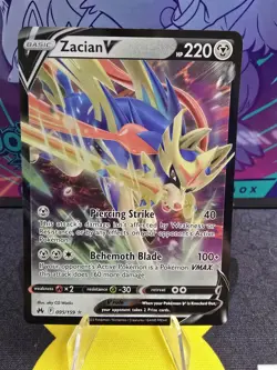 Pokemon TCG Zacian V 095/159 Crown Zenith Holo Ultra Rare Card NM #095/159 - Image 1