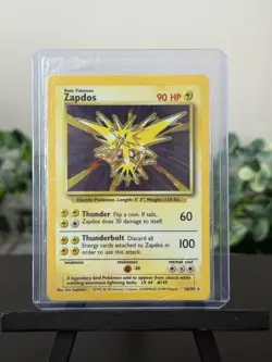 Pokemon TCG Zapdos Holo Rare 16/102 Base Set Unlimited Vintage 1999 WOTC - Image 1