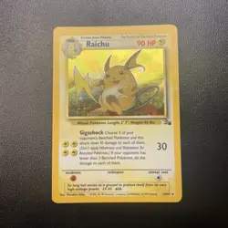 Pokemon TCG Raichu Holo Card 14/62 Fossil Unlimited - Image 1