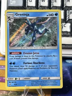 Pokemon TCG English Greninja 9/18 Detective Pikachu Holo MP - Image 1