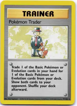 Pokemon Trader Rare Base Set BS Trainer Normal 077/102 1999 LP - Image 1