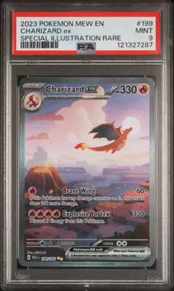 2023 POKEMON MEW EN-151 SPECIAL ILLUSTRATION RARE #199 CHARIZARD EX PSA 9 - Image 1