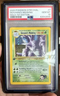 2000 POKEMON GYM CHALLENGE HOLO-1ST EDITION #7 GIOVANNI'S NIDOKING PSA 10 - Image 1