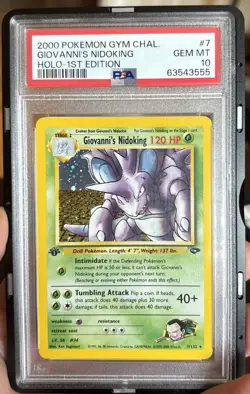 2000 POKEMON GYM CHALLENGE HOLO-1ST EDITION #7 GIOVANNI'S NIDOKING PSA 10 - Image 3