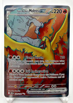 Team Rocket’s Moltres Ex 208/182 Destined Rivals Pokemon Full Art NM - Image 1