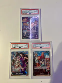 PSA 10 One Piece Magazine Exclusive Promo Set Monkey D Luffy Boa Hancock Shanks - Image 1