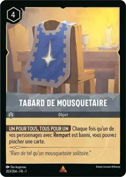 203/204 FR | Tabard de mousquetaire | carte Disney Lorcana (2023) - Image 1