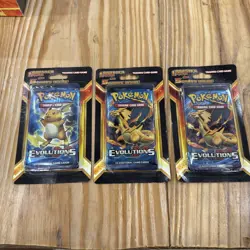 3 QTY Pokemon TCG XY Evolutions Booster Pack +5 Cards Blister Pack - Image 1