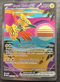 Pokemon Card - Tapu Koko ex Paradox Rift 247/182 Holo Special Illustration Rare - Image 1