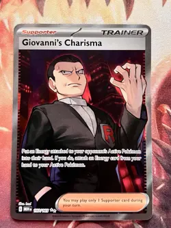 Giovanni's Charisma Pokemon Full Art Trainer Ultra Rare Card 197/165 151 NM 🚀 - Image 1