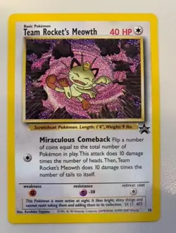 Team Rockets Meowth Black Star Promo 18 - Mint Condition Pokemon Card - Image 1