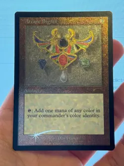 1X ETCHED FOIL Arcane Signet MINT MTG Magic Retro Old Frame Dan Frazier EDH CEDH - Image 1