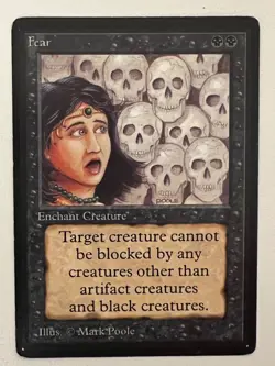 Magic the Gathering MTG Beta Fear MP+ (Beta Bob) - Image 1