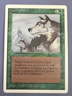 Magic the Gathering MTG Unlimited Aspect of Wolf LP+ (Beta Bob) - Image 1