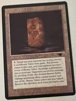 Magic the Gathering MTG Antiquities Bronze Tablet NM- (Beta Bob) - Image 1