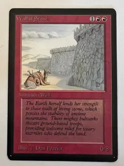 Magic the Gathering MTG Beta Wall of Stone NM- (Beta Bob) - Image 1
