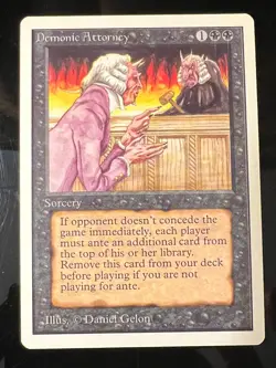 Magic the Gathering MTG Unlimited Demonic Attorney NM (Beta Bob) - Image 1