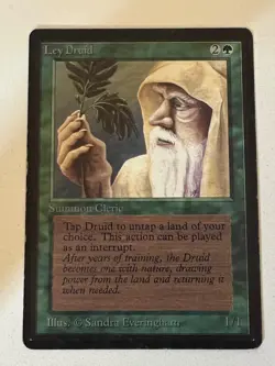 Magic the Gathering MTG Beta Ley Druid LP- (Beta Bob) - Image 1