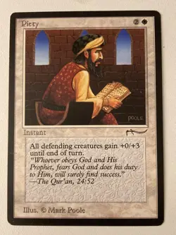 Magic the Gathering MTG Arabian Nights Piety Dark LP (Beta Bob) - Image 1