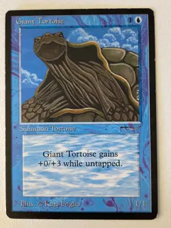 Magic the Gathering MTG Arabian Nights Giant Tortoise Dark MP (Beta Bob) - Image 1
