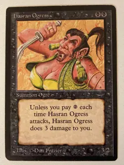 Magic the Gathering MTG Arabian Nights Hasran Ogress Dark MP (Beta Bob) - Image 1