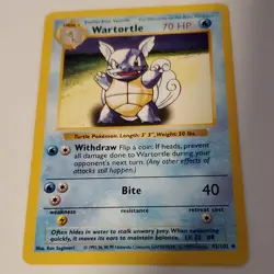 Pokemon TCG Wartortle Base Set Shadowless Uncommon 1999 Regular Lp - Image 1
