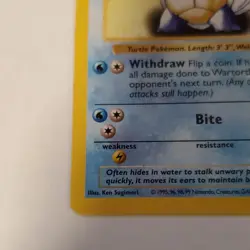Pokemon TCG Wartortle Base Set Shadowless Uncommon 1999 Regular Lp - Image 5