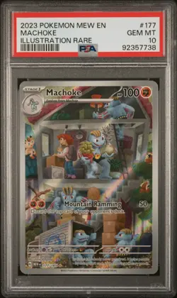 2023 POKEMON MEW EN-151 ILLUSTRATION RARE #177 MACHOKE PSA 10 - Image 1