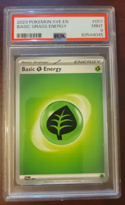 PSA 9 MINT POKEMON 2023 Scarlet & Violet Base Grass Energy - Image 1