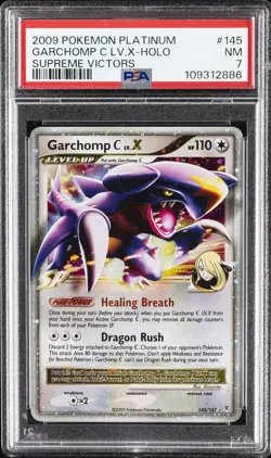 2009 POKEMON PLATINUM SUPREME VICTORS #145 GARCHOMP C LV.X-HOLO PSA 7 - Image 1