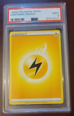 PSA 9 MINT POKEMON 2020 Sword & Shield Base Lightning Energy - Image 1