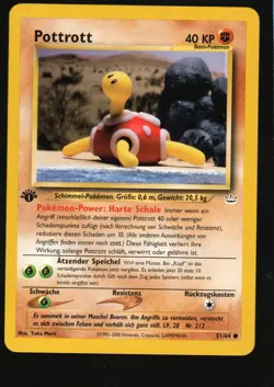 Pokemon GERMAN Neo Revelation #51/64 Shuckle 1st Edition NM - Image 1