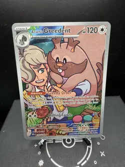 Pokemon TCG SV Destined Rivals Arvens Greedent 205/182 Illustration Rare NM - Image 1