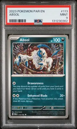 2023 POKEMON PAR EN-PARADOX RIFT #113 ABSOL PSA 9 - Image 1