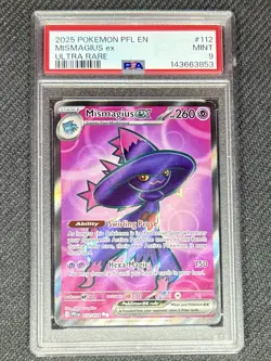 Pokemon TCG Mismagius ex Ultra Rare 112/094 Phantasmal Flames Holo PSA 9 2025 - Image 1