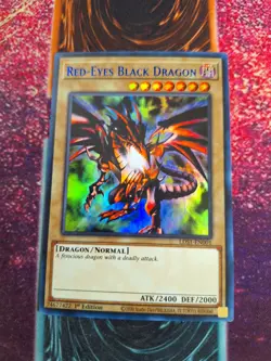 Yu-Gi-Oh! Red-Eyes Black Dragon LDS1-EN001 Blue Ultra Rare 1st Edition NM - Image 1
