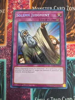 Yu-Gi-Oh! Solemn Warning RA02-EN078 Secret Rare 1st Edition Near Mint - Image 1