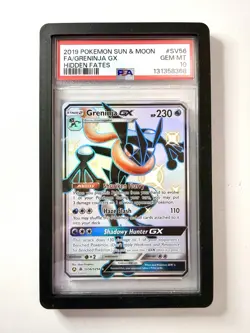 PSA 10 Greninja GX SV56/SV94 Pokemon Hidden Fates Full Art Card Gem Mint Holo - Image 1