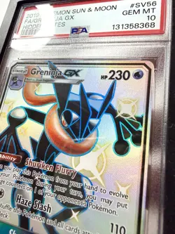 PSA 10 Greninja GX SV56/SV94 Pokemon Hidden Fates Full Art Card Gem Mint Holo - Image 2
